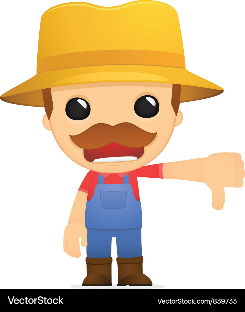 Süße Cartoon Farmer Charakter Vektorbild