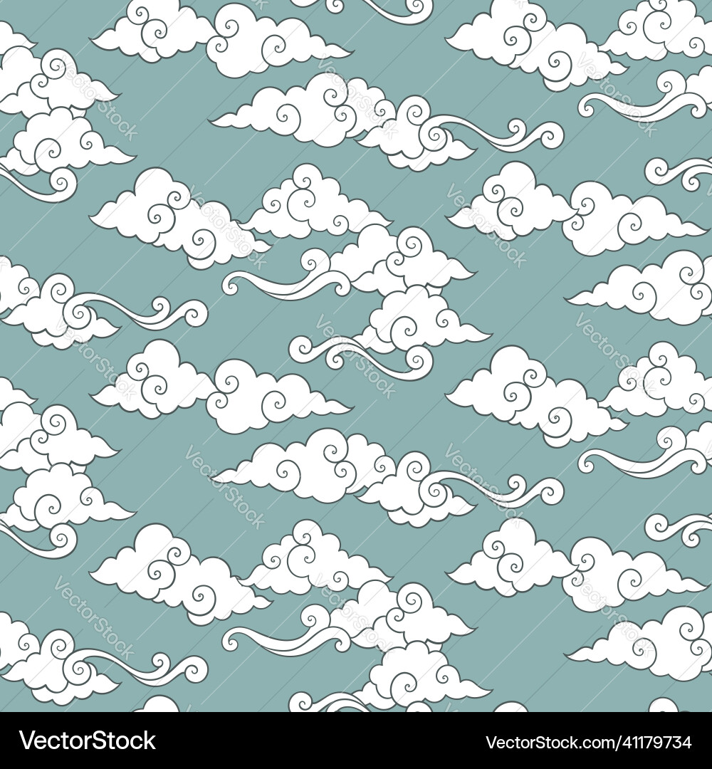 Celestial seamless pattern with clouds Celestial seamless pattern with clouds vector image