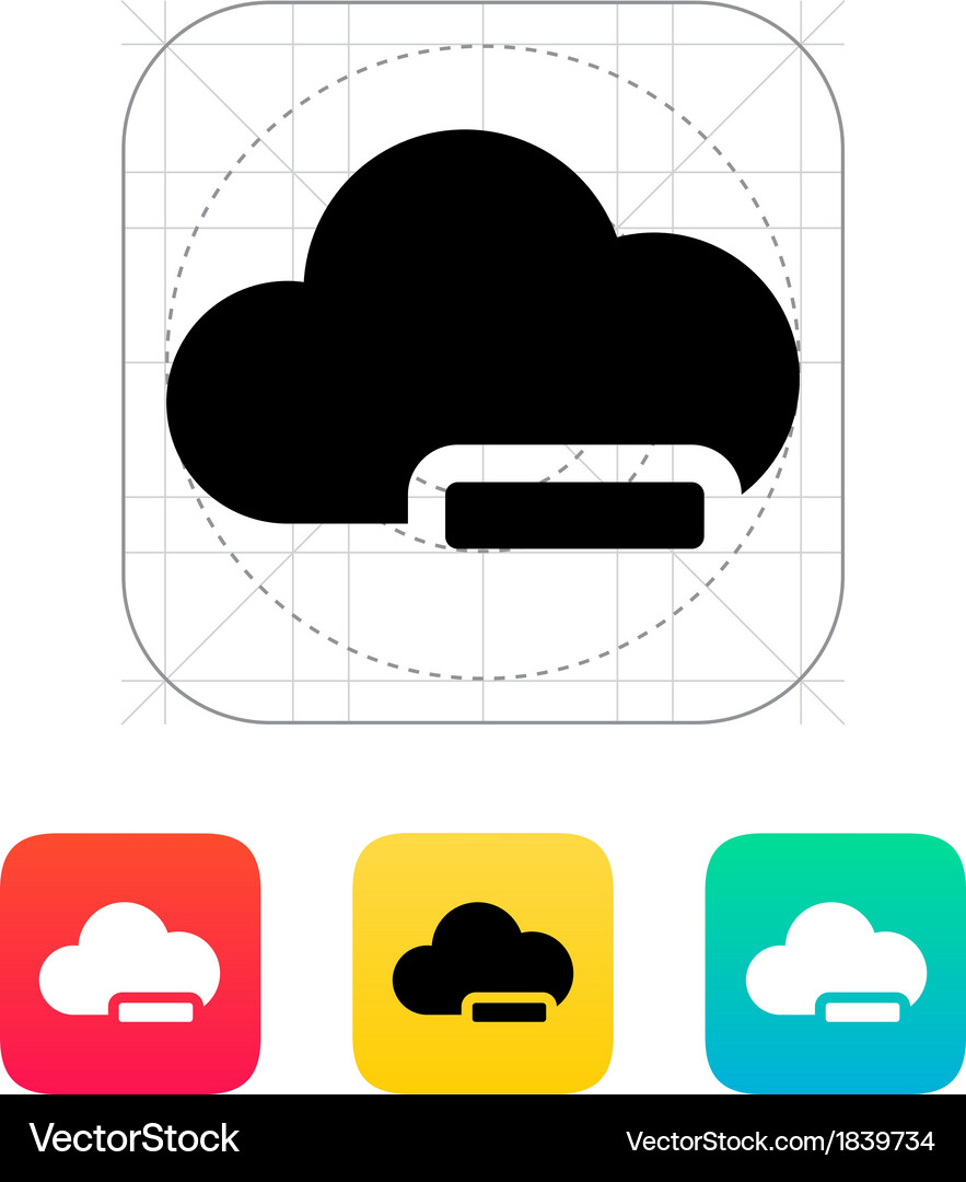 Cloud computing with minus icon Vector Image