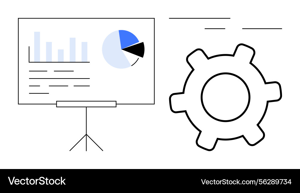 Data-driven presentation board with charts Data-driven presentation board with charts vector image