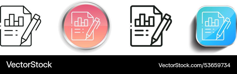 Document icon thin linear regular and button vector image