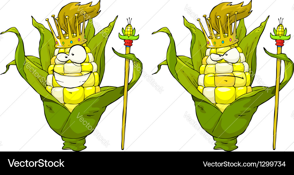 Grumpy Corn Cob vector image