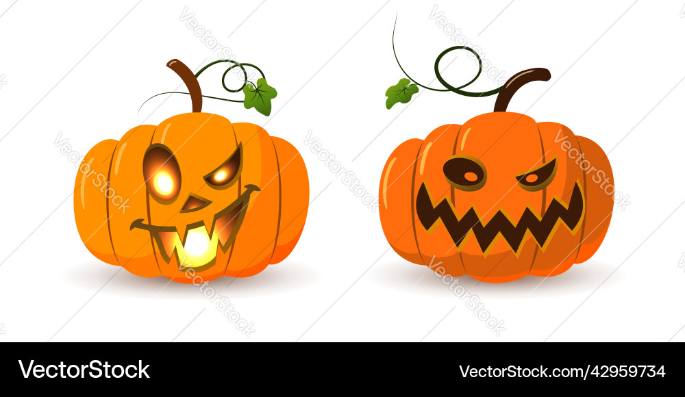Halloween Kürbisse Set Herbst Symbol 3d Halloween Kürbisse Set Herbst Symbol 3d vektorbild