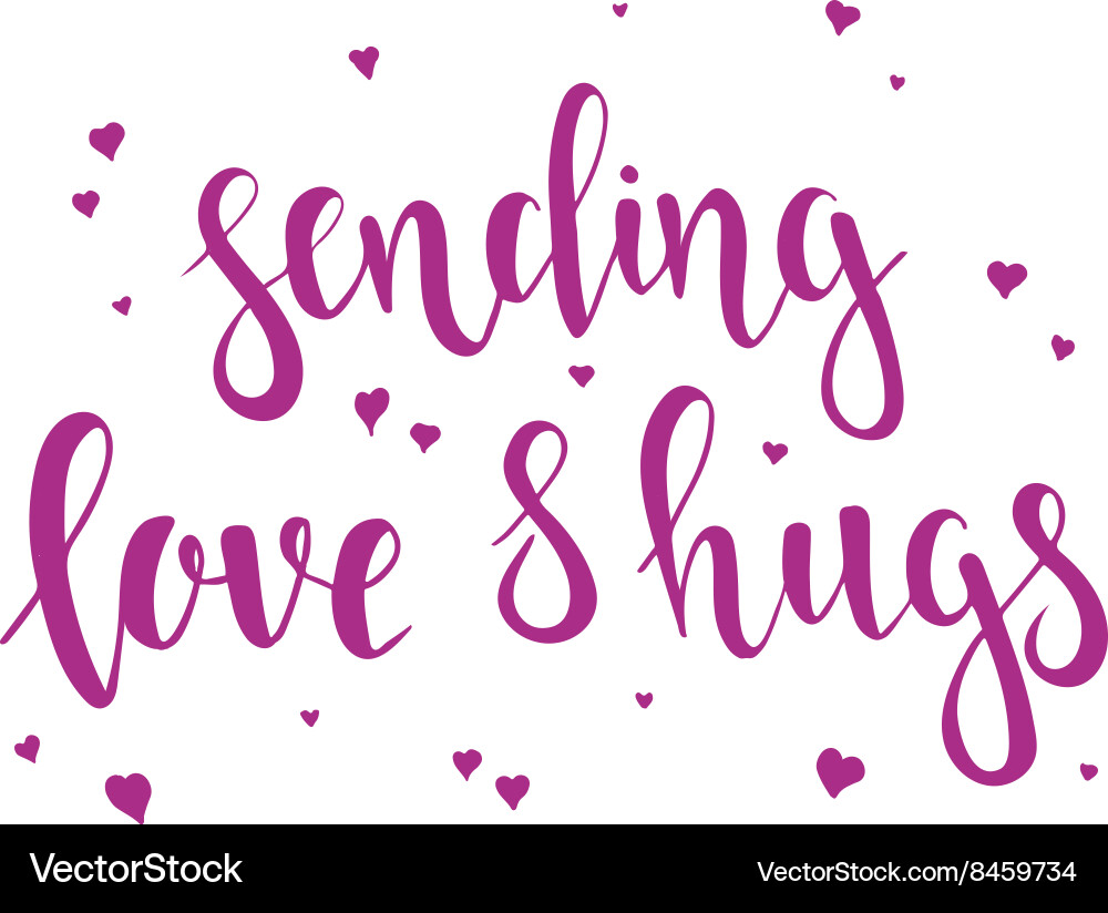 Sending love and hugs Royalty Free Vector Image