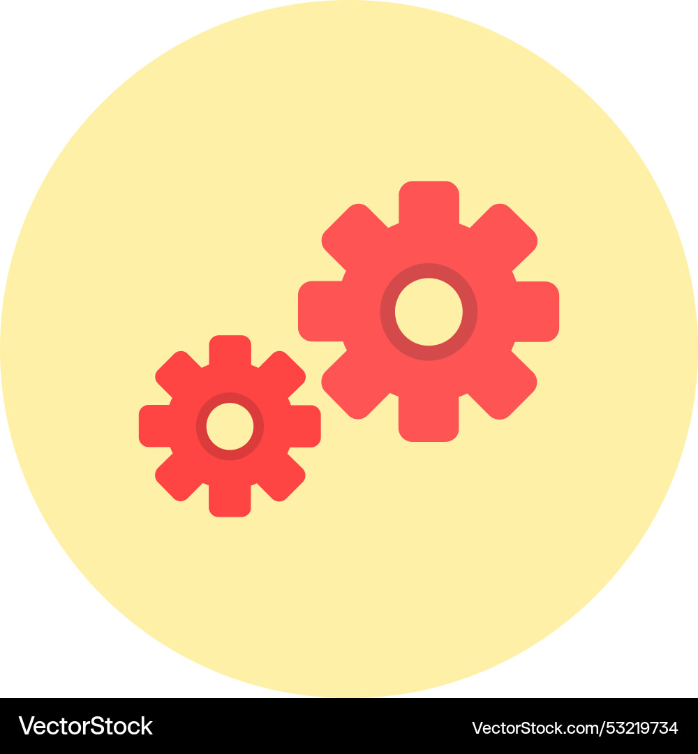 Setting flat circle icon vector image
