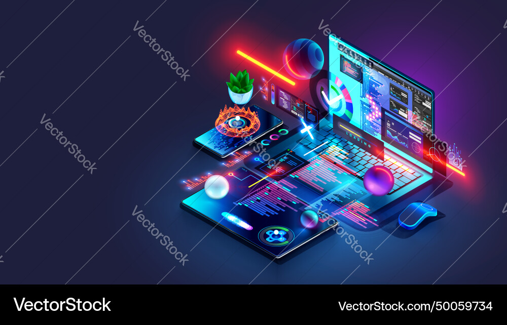 Software development web design programming vector image