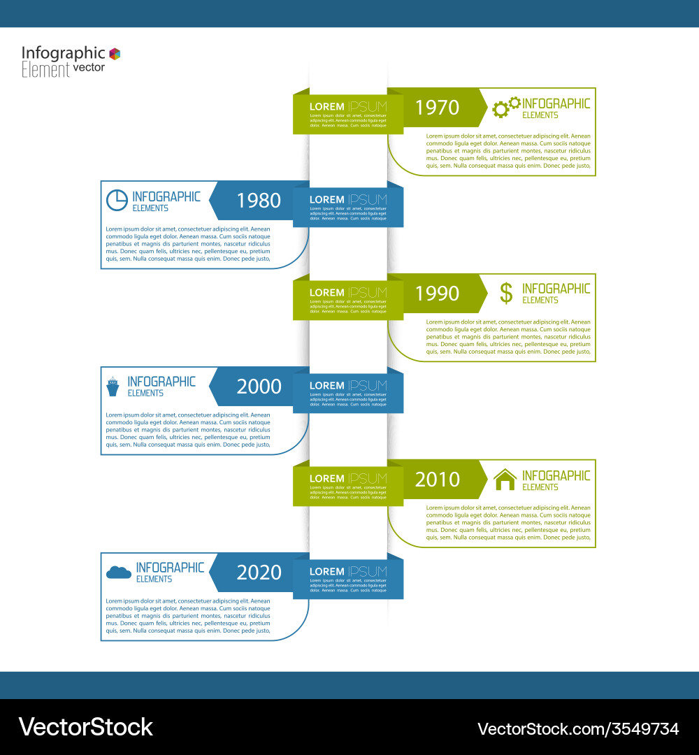 Timeline Chart with Pointers vector image