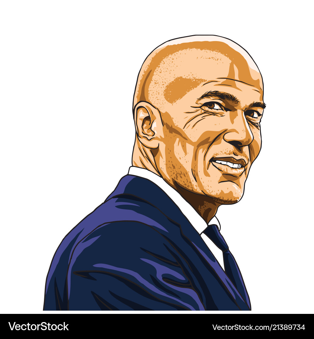 Zinedine zidane zizou portrait Zinedine zidane zizou portrait vektorbild