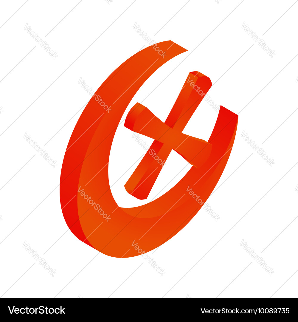 Cross mark in circle icon isometric 3d style vector image