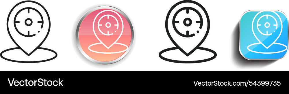 Gps icon thin linear regular and button style vector image