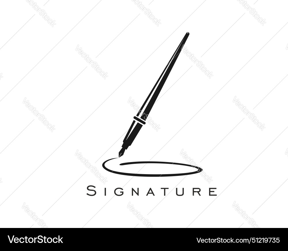 Ink pen quill icon of writer notary lawyer office vector image