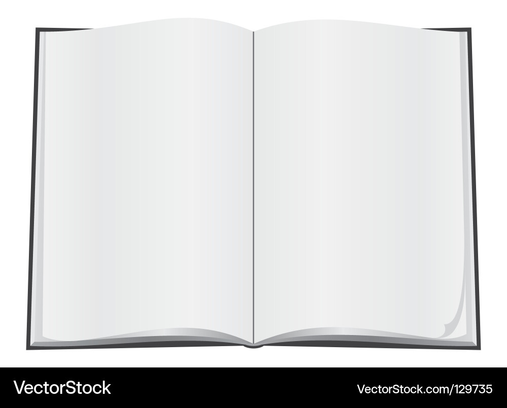 Open Book with White Background Royalty Free Vector Image