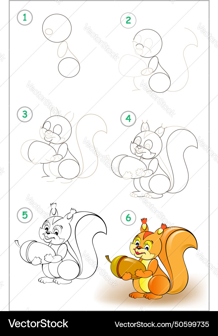 Page shows how to learn step by draw Page shows how to learn step by draw vector image