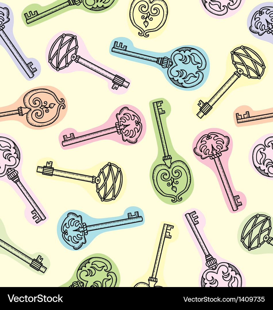 Pattern with keys Vector Image