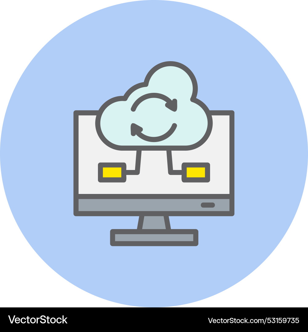 Synchronization line filled circle icon Vector Image