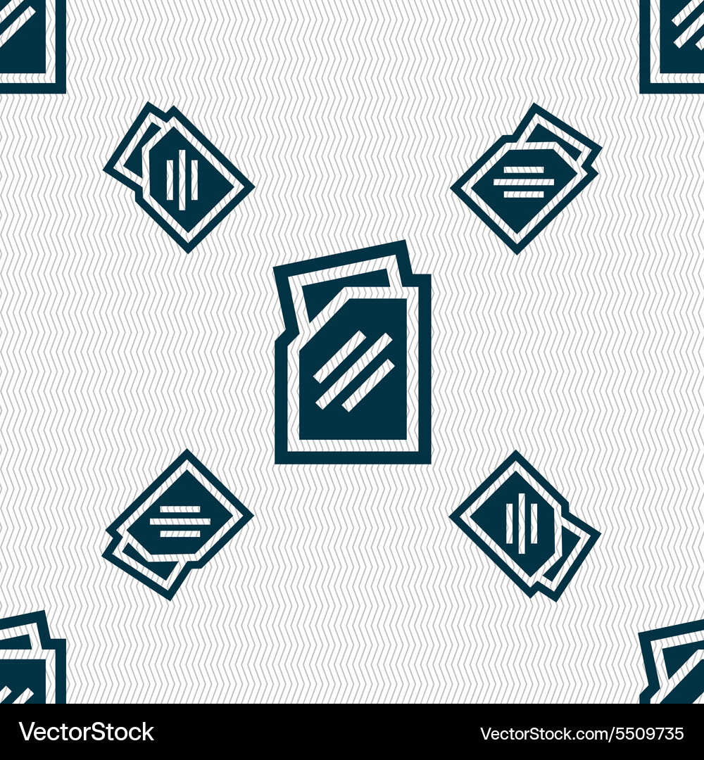 Text file icon sign seamless pattern Vector Image