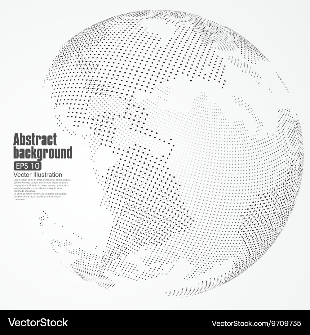Three-dimensional abstract planet dots vector image