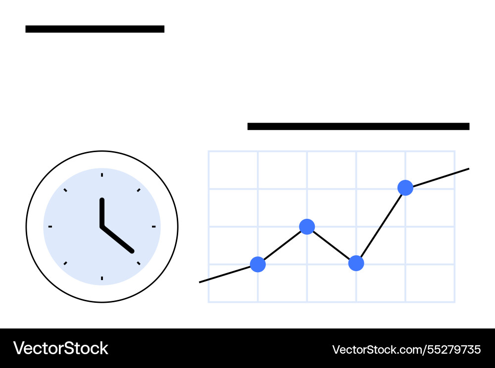 Time management and progress tracking with clock Time management and progress tracking with clock vector image