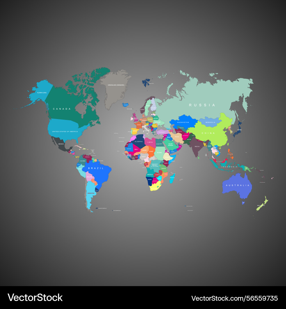 World map in different colors with black World map in different colors with black vector image