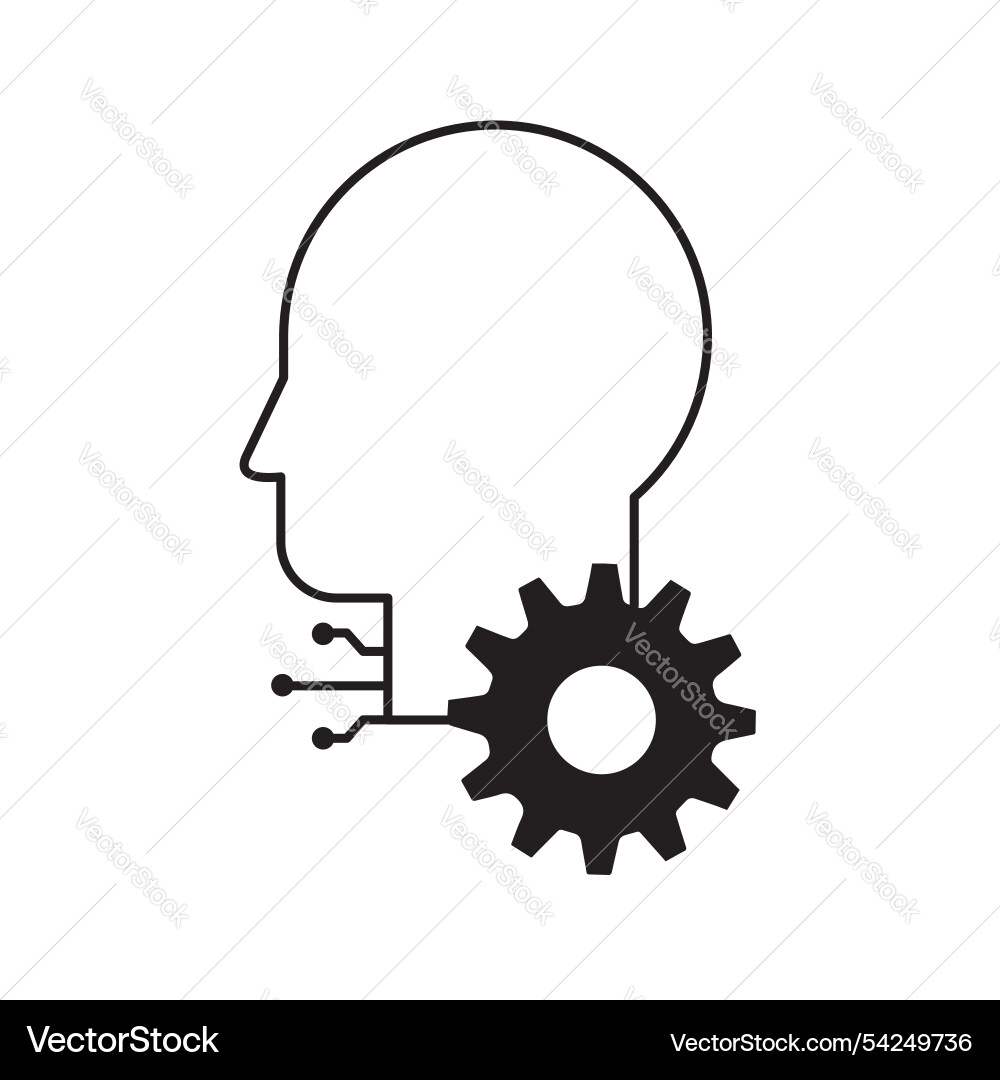 Ai-driven human problem solving brain icon design Ai-driven human problem solving brain icon design vector image