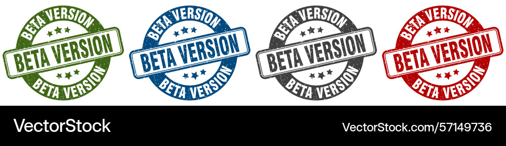 Beta version stamp round set Vector Image