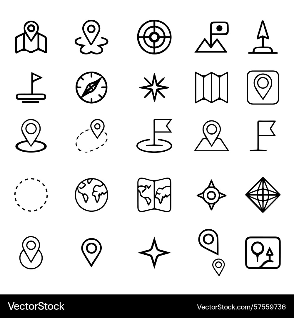 Collection of location and navigation icons design Collection of location and navigation icons design Vector Image