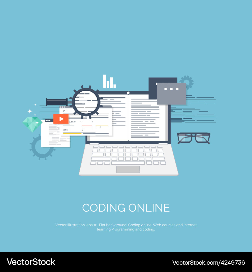 Flat computing background Vector Image