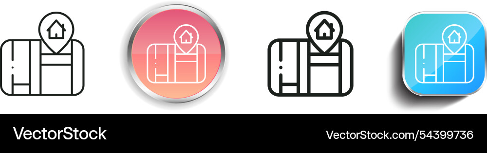 Gps icon thin linear regular and button style vector image