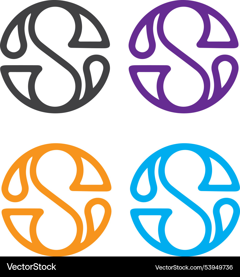 Initial letter s with rotate recycle loop logo des vector image