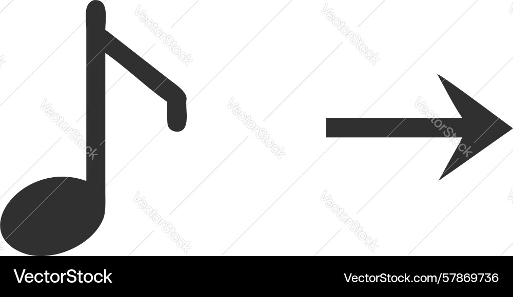 Musical note with arrow design generative ai Vector Image