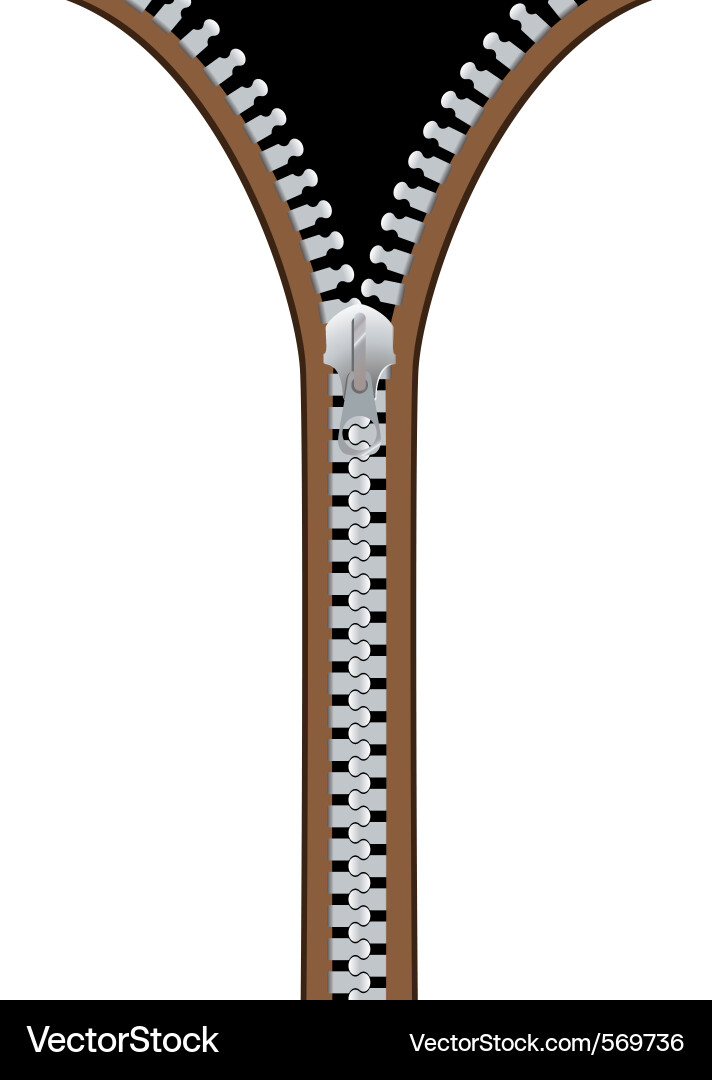 Silver metal zip Royalty Free Vector Image - VectorStock
