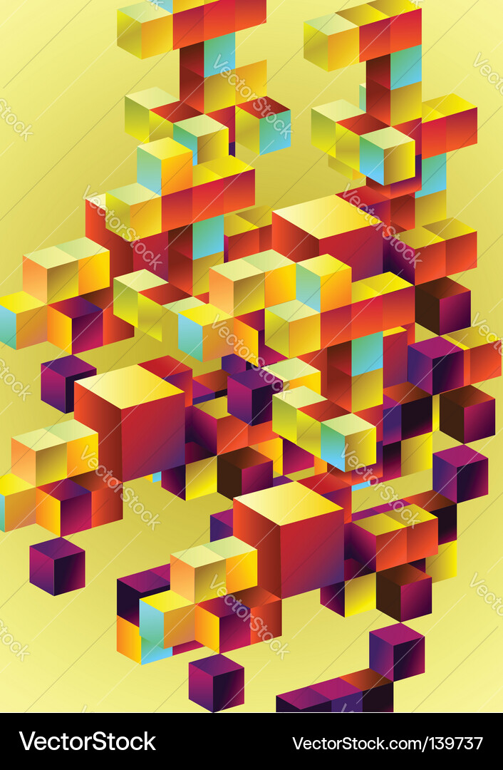 Abstract 3D Cubes Pattern Vector Image