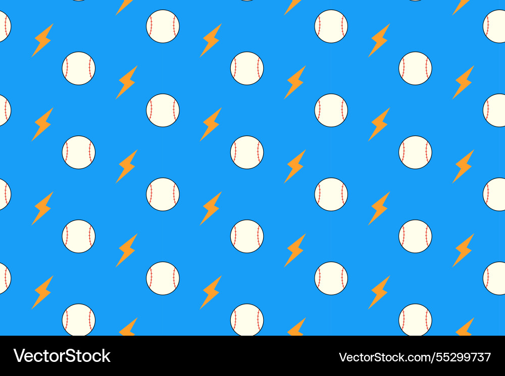 Baseball balls with thunder colorful pattern Baseball balls with thunder colorful pattern vector image