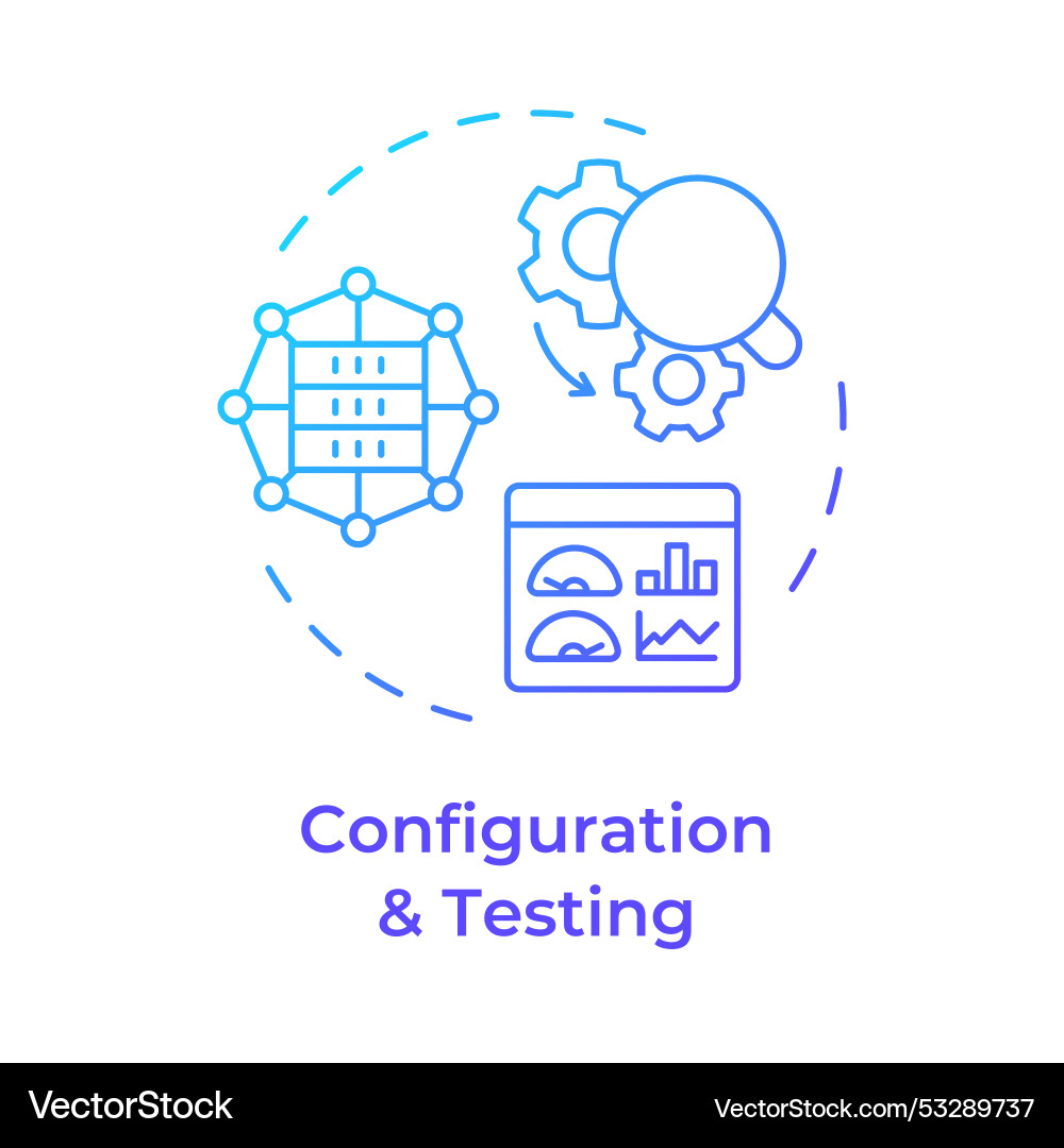 Configuration and testing blue gradient concept Configuration and testing blue gradient concept vector image
