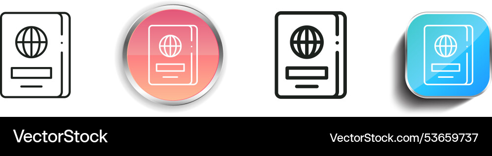 Document icon thin linear regular and button vector image