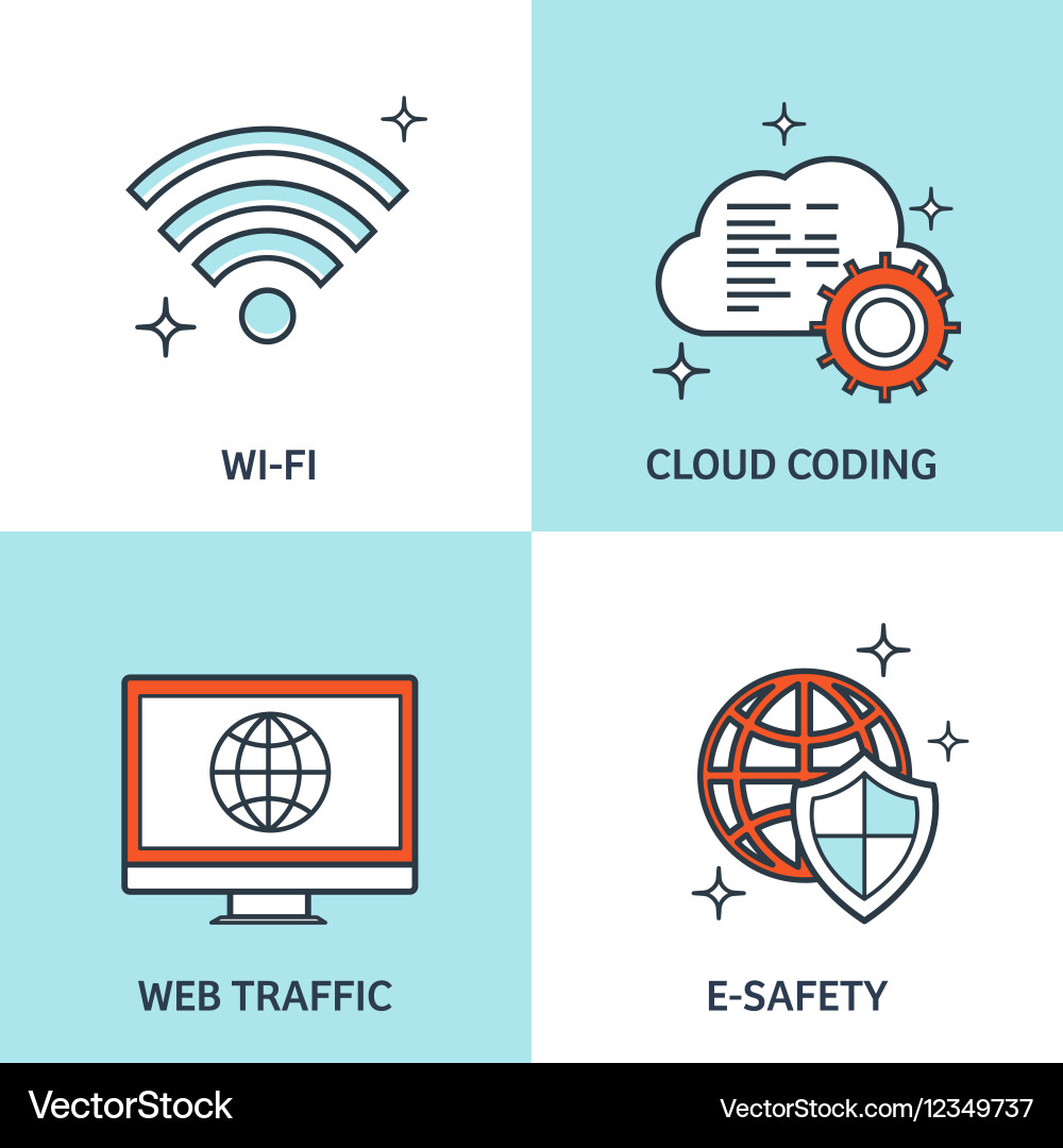 Flat background coding vector image