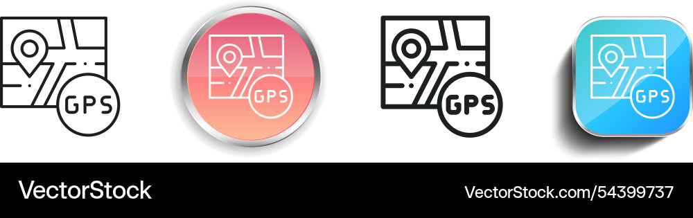Gps icon thin linear regular and button style Vector Image