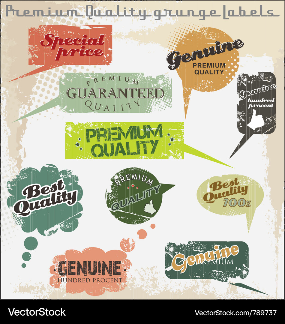 Grunge Quality Labels - Satisfaction Guarantee Vector Image