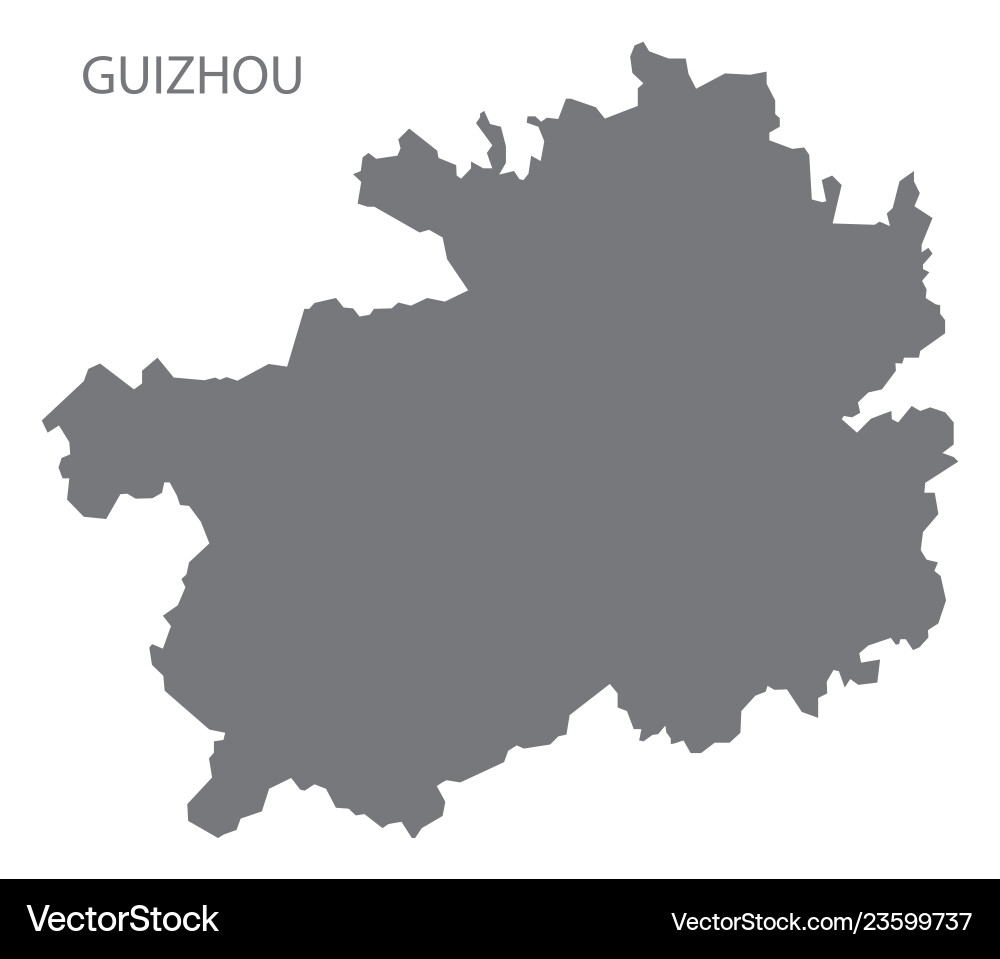 Guizhou china map grey Guizhou china map grey vector image