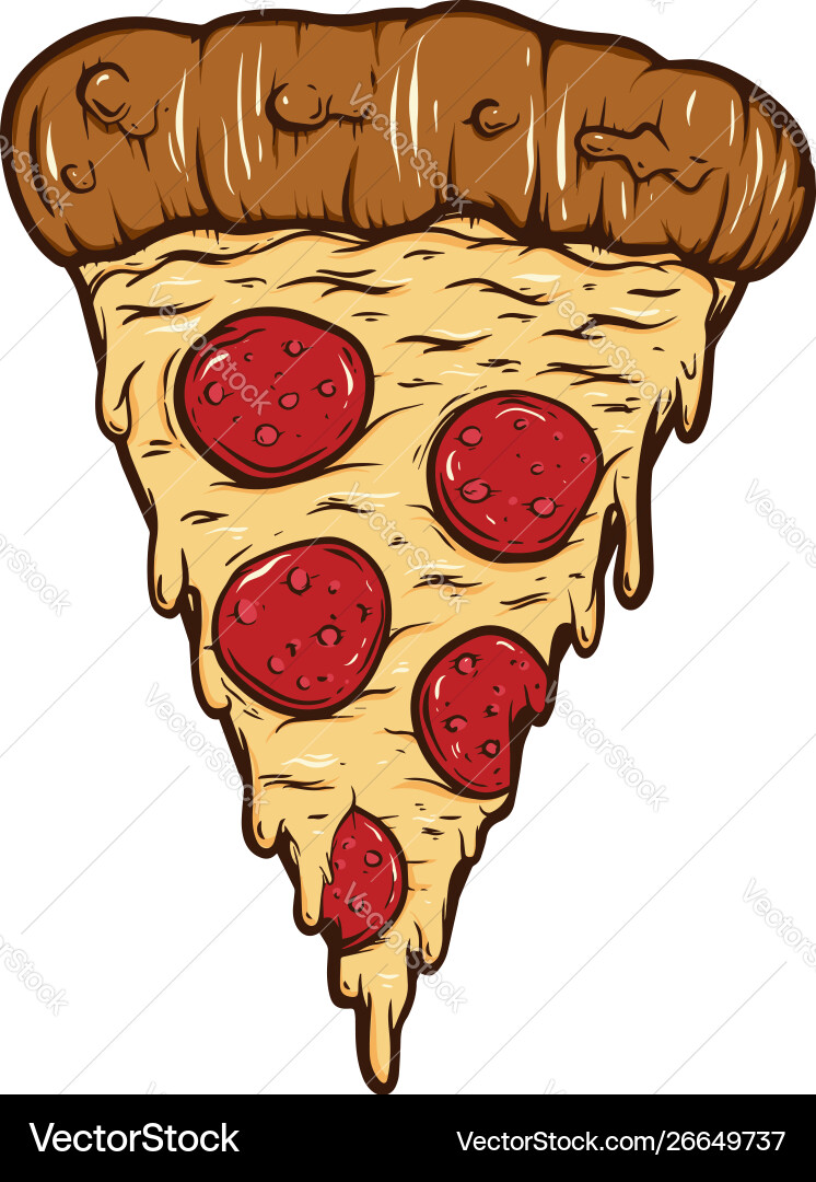 Hand-Drawn Pizza Slice Vector Image