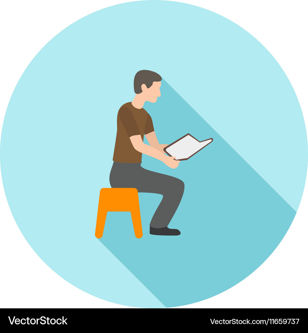 Man reading storybook Vector Image