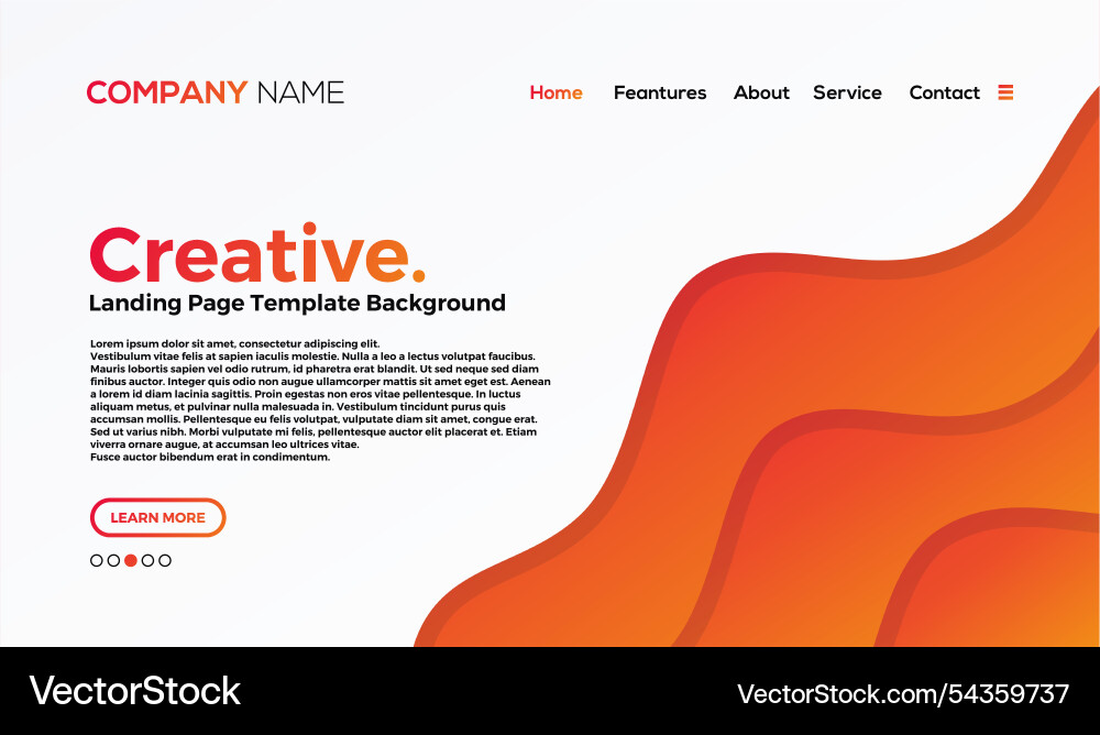 New abstract landing page template Vector Image