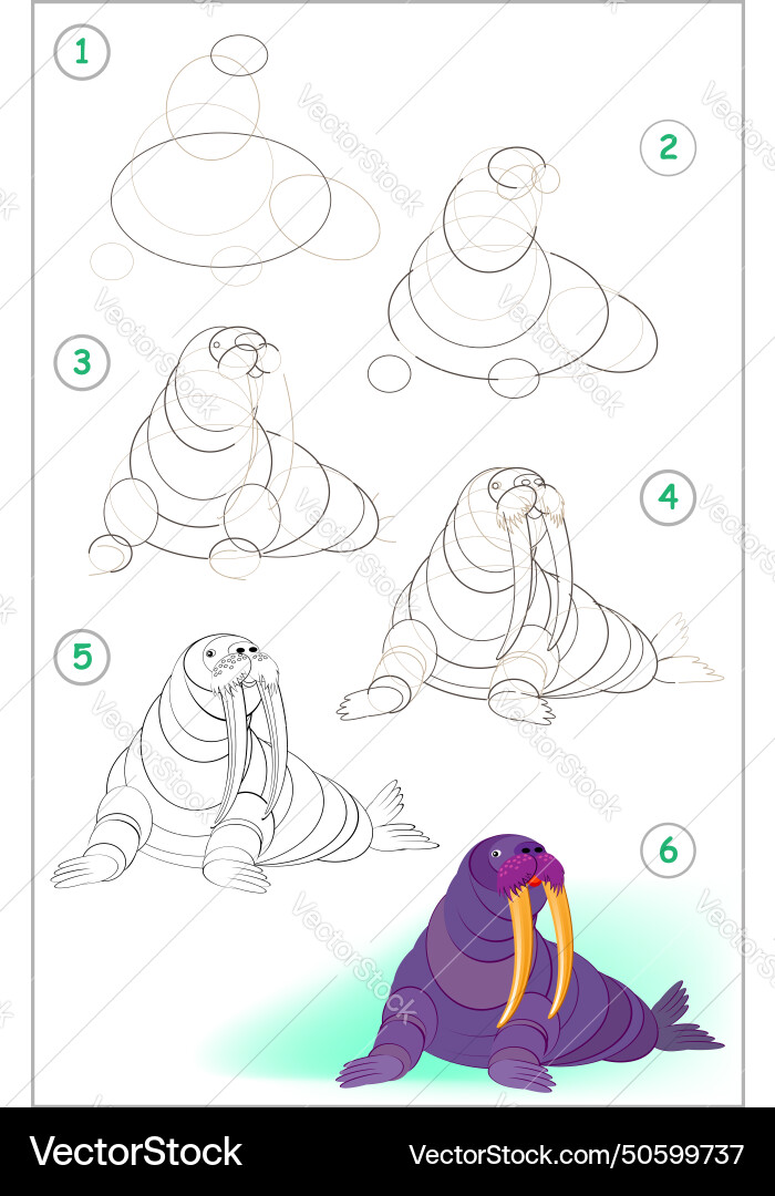 Page shows how to learn step by draw Page shows how to learn step by draw Vector Image