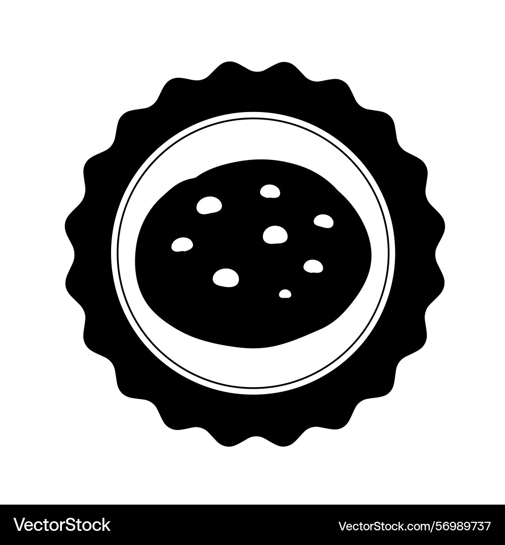 Scalloped cookie or button icon Vector Image