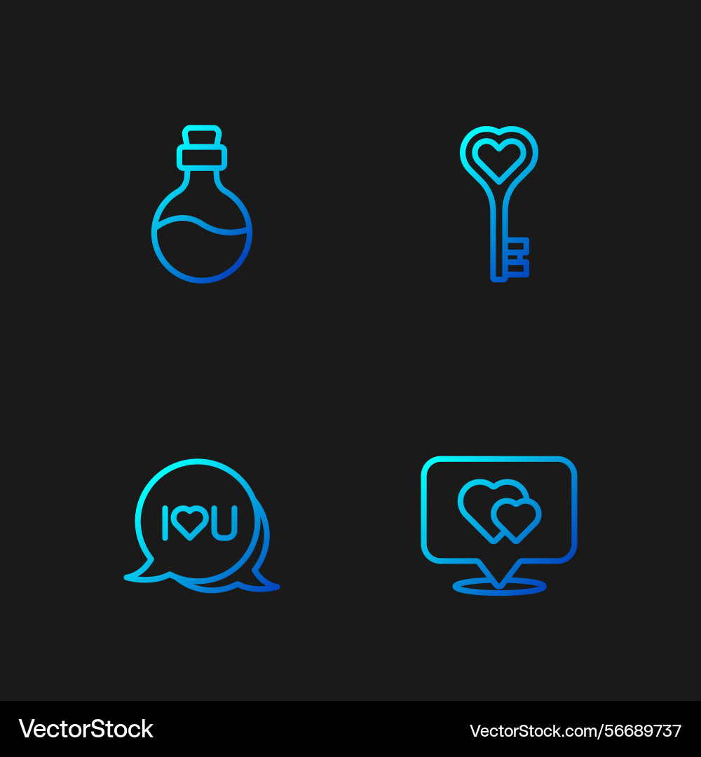 Set line location with heart speech bubble text i Set line location with heart speech bubble text i vector image