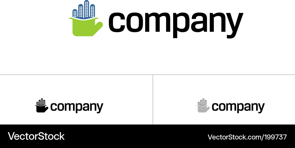 Skyscrapers & Houses Logo Vector Image