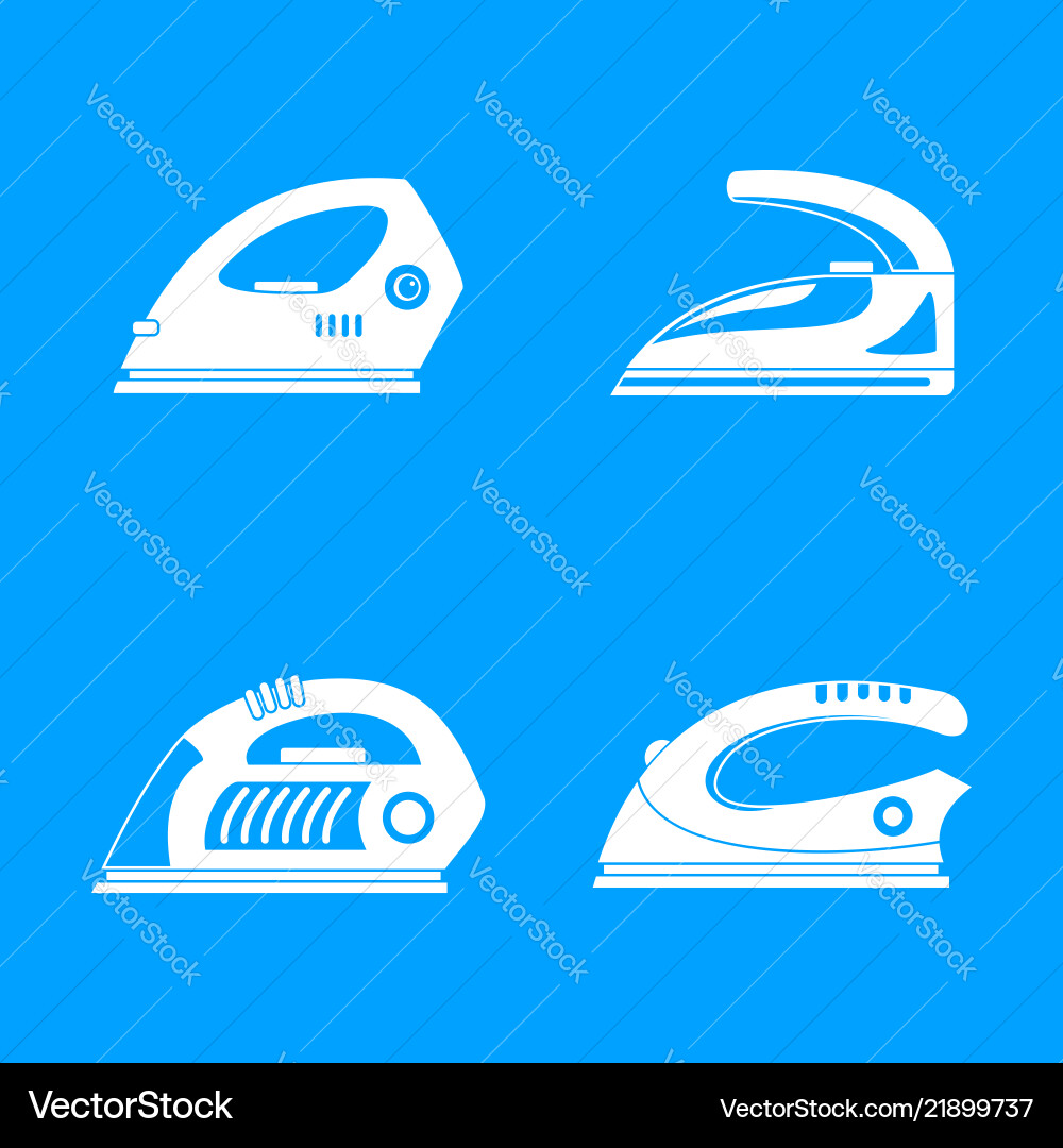 Smoothing iron drag icons set simple style Smoothing iron drag icons set simple style Vector Image