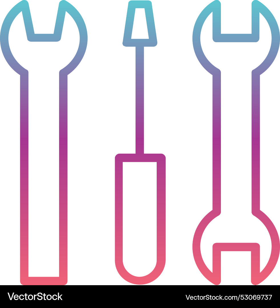 Tools line gradient design Vector Image