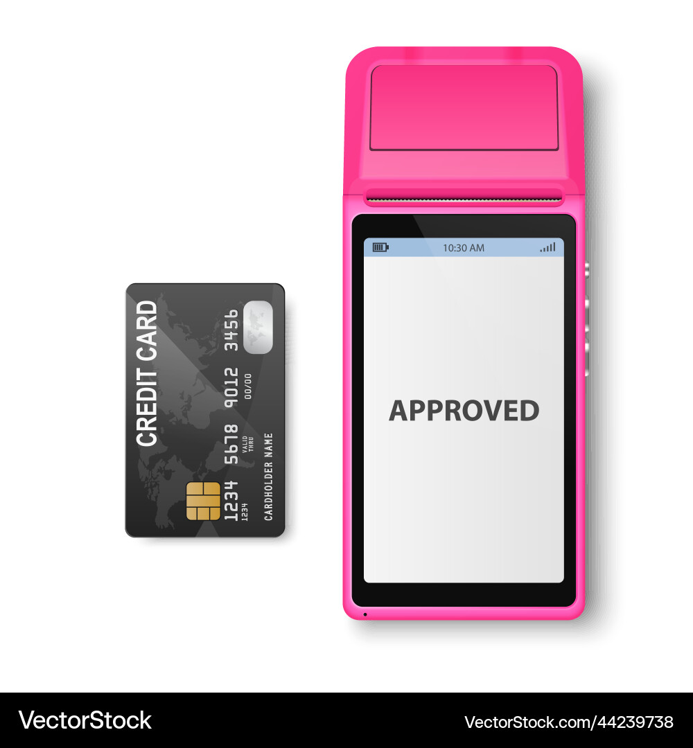 3d nfc payment machine with approved status 3d nfc payment machine with approved status vector image
