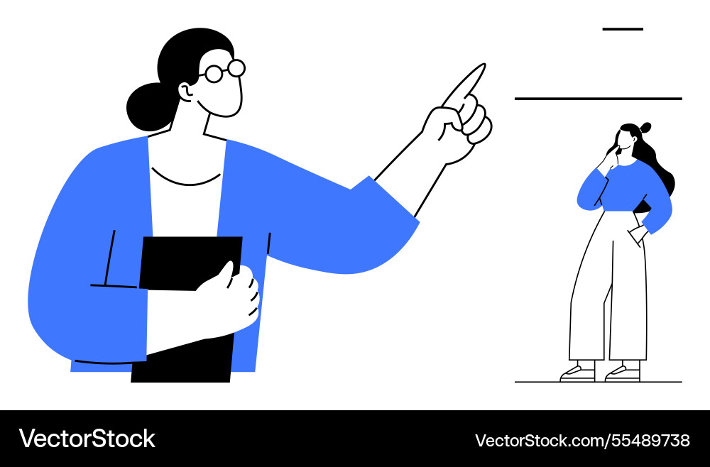 Interaction and communication - person pointing Interaction and communication - person pointing vector image